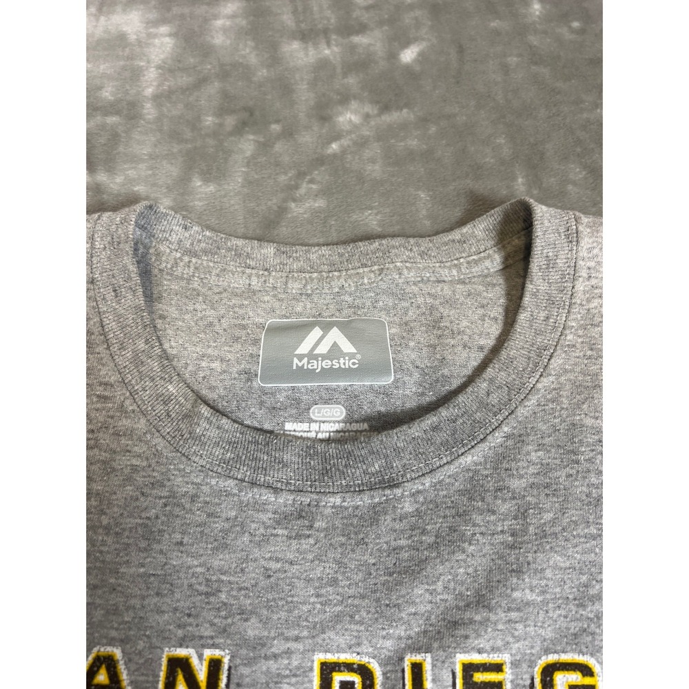 San Diego Padres Logo MLB Graphic T-Shirt Mens Large Gray Baseball - Picture 3 of 8